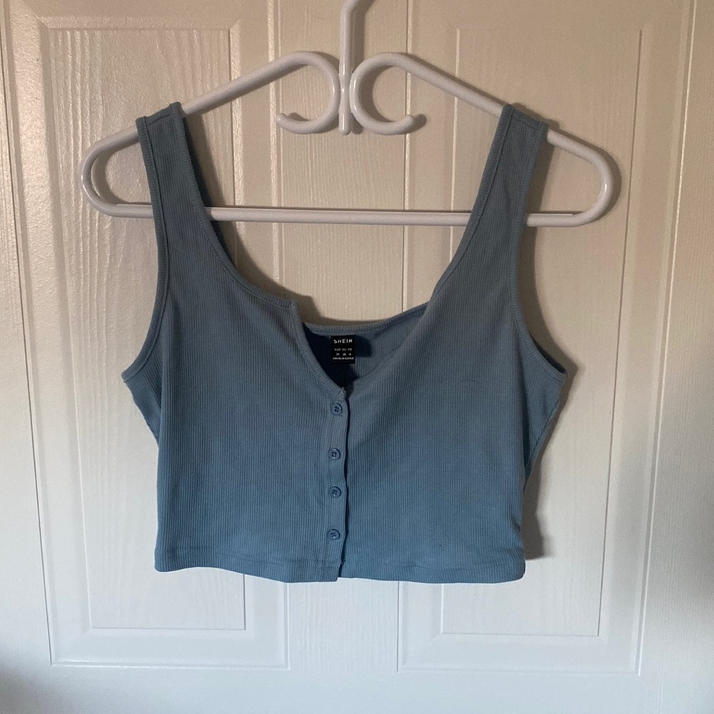 Blue Cropped Tank
